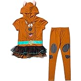 Scooby-Doo! Girls Cosplay T-Shirt Dress and Leggings Outfit Set Toddler to Big Kid