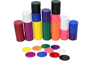 Smartdealspro 300pcs 1 Inch 10 Colors Opaque Plastic Learning Counters Counting Mini Poker Chips Game Tokens