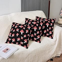 Feelyou Mushroom Throw Pillow Covers 16"x16" Set of
