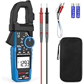 MESTEK Inrush Clamp Meter Multimeter, 600A AC/DC Amp Meter | True RMS, 6000 Counts Voltmeter, VFD,LOZ Mode, AC/DC Current Clamp, Voltage, Resistance, Capacitance Temperature &amp; NCV