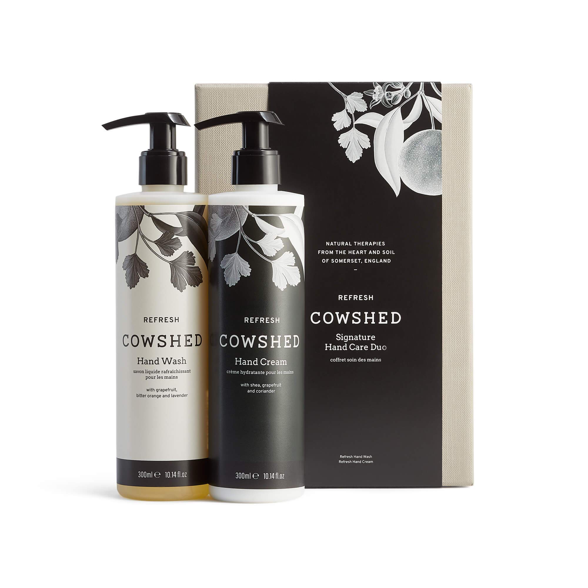 Cowshed Signature Hand Care Duo - 2 x 300ml - Hand Wash & Cream Gift Set | Hand Moisturiser - Cruelty-Free Hand Lotion & Handwash | Natural Soap - Nourishing Lavender Hands Wash