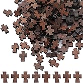 SUNNYCLUE 150Pcs Wood Cross Beads Bulk Easter Wooden Cross Bead Mini Natural Unfinished Wood Blank Loose Spacer Rosary Beads Charms for Jewelry Making Beading Supplies DIY Necklace Crafts