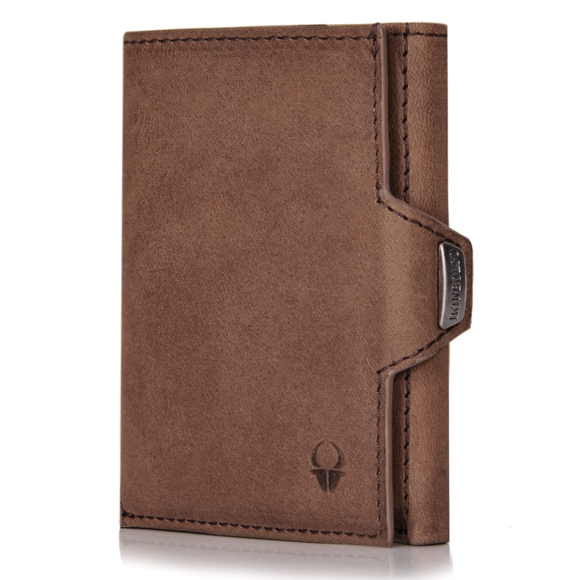 DONBOLSO NextGen Wallet - Vintage Brown Genuine Leather - Modern Slim Trifold Design Without Coin Pocket - RFID Protection for Up to 11 Cards - Stylish Credit Card Holder for Men & Women - Daily Use