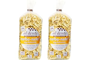 AL DENTE Carba-Nada Egg Fettuccine, Lower Carb, 16g High Protein, Cage Free Eggs, Non-GMO, Artisanal, Homemade Taste & Texture, 10oz Bags (Pack of 2)