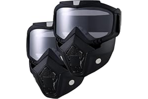 BROYEUR Paintball Mask Anti Fog,Tactical Full Face Mask Ski Mask Goggles Detachable Adjustable,Motorcycle Riding Face Protection