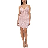 Guess Womens Velvet Surplice Sequin Mini Dress
