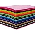 flic-flac 44PCS 4 x 4 inches (10 x10cm) Assorted Color Felt Fabric Sheets Patchwork Sewing DIY Craft 1mm Thick