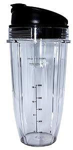 Blendin Replacement Jar with Sip N Seal Lid, Fits Nutri Ninja Auto IQ and Duo Blenders (1, 24 Ounce)