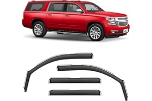 Voron Glass in-Channel Extra Durable Rain Guards for Chevrolet (Chevy) Suburban 2015-2020, Window Deflectors, Vent Window Visors, 4 Pieces - 200539