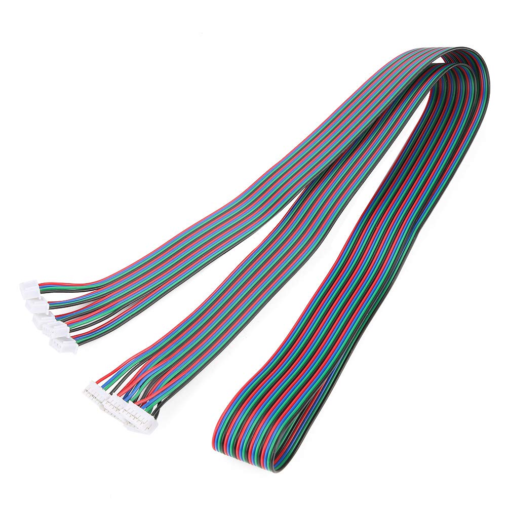 Vikye XH2.54 Cable, 5 Pcs PH2.0-XH2.54 Female Connector Made of PVC for Nema16 Nema17 Stepper Motor, Cable Length: Approx. 1m/3.2ft