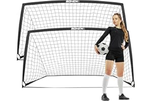BOHEN 6x4FT 9x5FT 4x3FT Portable Soccer Goal for Kids Backyard with Carry Bag - Easy Folding Lightweight Fun for Outdoor Indoor Training Games for Children Youth Adult
