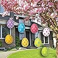 VictoryStore Yard Sign Outdoor Lawn Decorations - Easter Lawn Display, Flat Hanging Eggs Set, Set of 32 12412 (Corrugated Pla