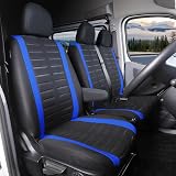 TOYOUN Van Seat Covers 3D Stripe Print Universal Fit Blue view 2