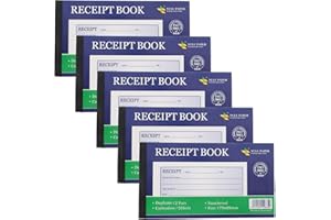 Healeved 5pcs Business Receipt Book for Small Business – Carbonless Duplicate Invoice Forms Tear-Off Order