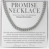 VIRAGIL Promise Cuban Chain Necklace for Him, 7mm Thick, Sentimental Gift for Husband, BF Gifts for Birthday, Gift Ideas for Boyfriend, Valnetine Gifts for Him