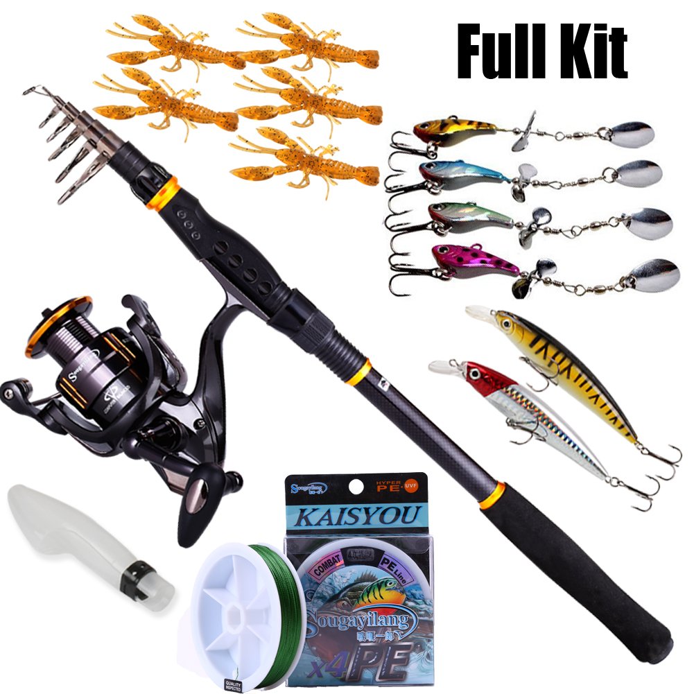 Sougayilang Fishing Rod Reel Combos, Collapsible Telescopic Fishing