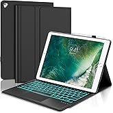 Touch Keyboard Case for iPad Pro 12.9 1st 2015/2nd 2017 Generation Case with Trackpad, Detachable Keypad for iPad Pro 12.9in Old Model: A1670/A1671/A1584/A1652 Cover Folio with Colors Backlight, Black