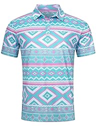 uideazone Funny Golf Shirts for Mens Ethnic Print