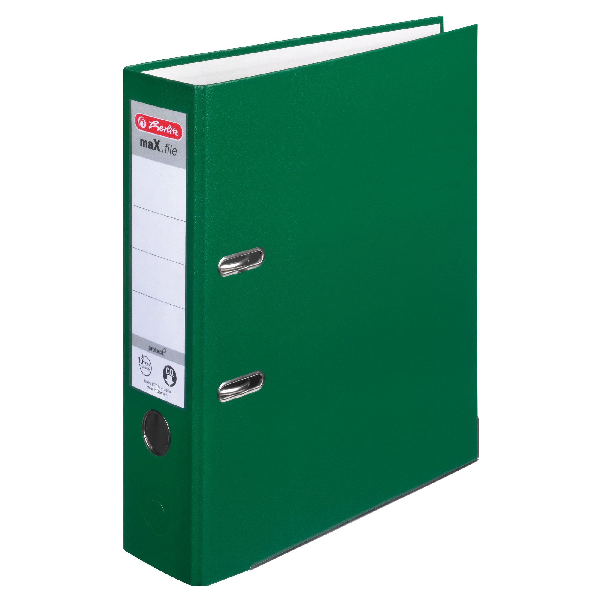 Herlitz max.file Protect A4 8cm Lever Arch File - Green (5 Pieces)