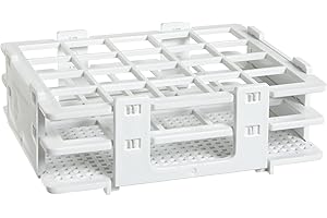 Bel-Art F18514-0020 No-Wire Bottle and Vial Rack; 16-20mm, 20 Places, 5.08 x 4.15 x 1.70 in., Polypropylene