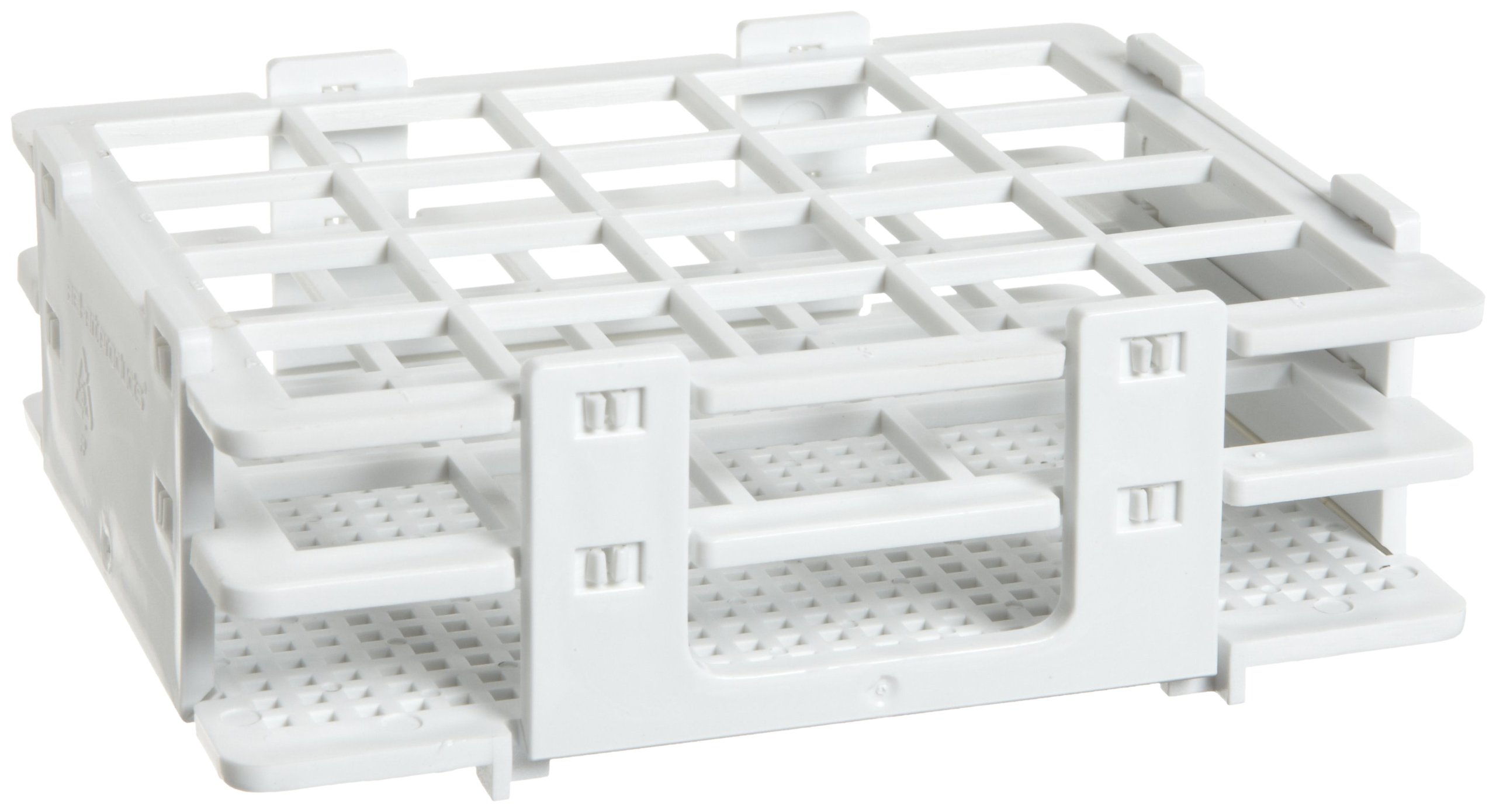 Bel-Art F18514-0020 No-Wire Bottle and Vial Rack; 16-20mm, 20 Places, 5.08 x 4.15 x 1.70 in, Polypropylene