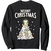 Funny Cat Christmas Tree Men Women Cat Ugly Christmas Sweatshirt