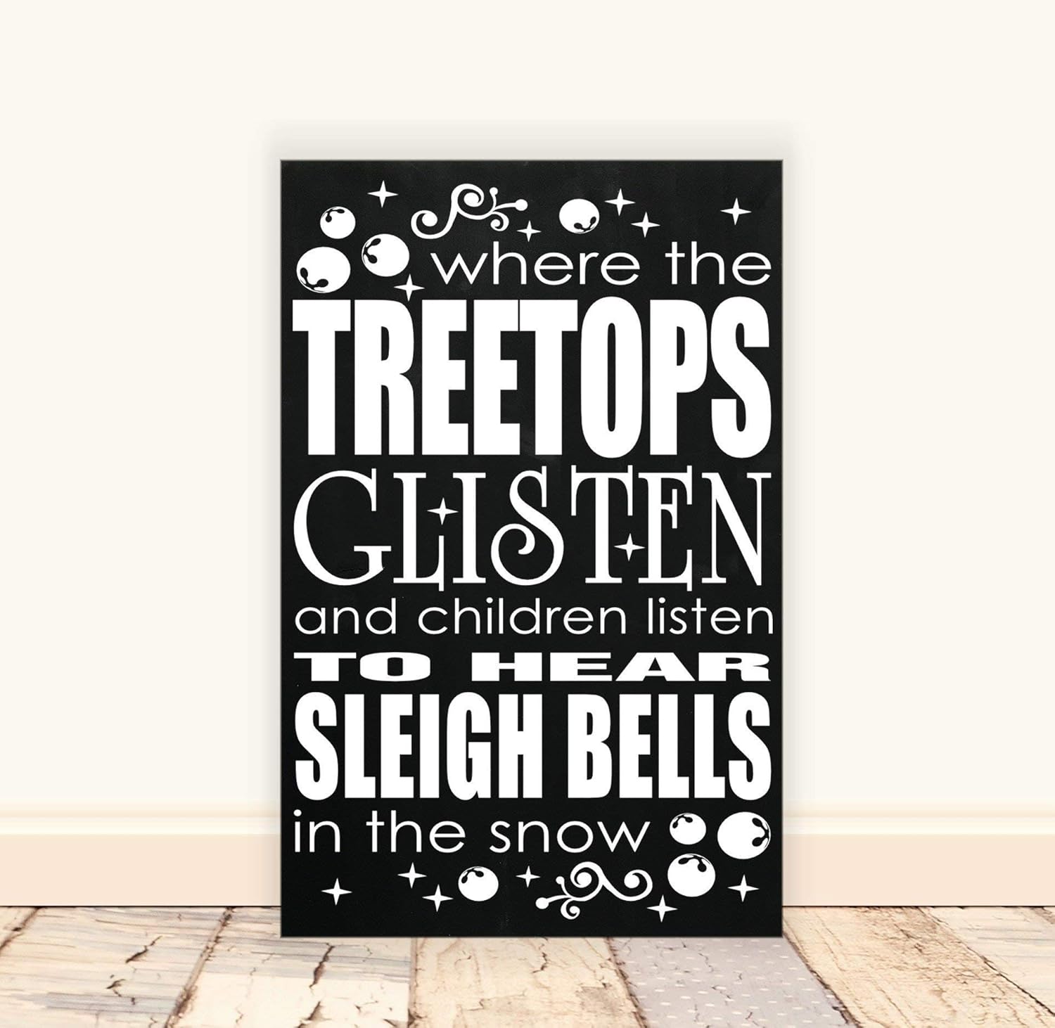 Wood Sign Sleigh Bells Christmas Vinyl Carol Lyrics Christmas Carol Christmas Decor White Christmas Wooden Sign Wooden Signs For Home Decor Amazon Co Uk Kitchen Home