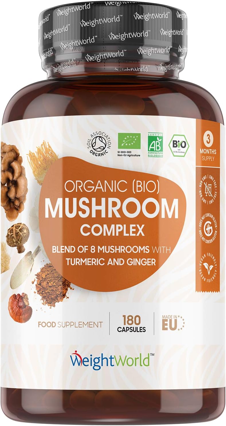 WeightWorld Organic Mushroom Complex, 180 Count (Pack of 1)