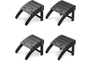 PeakPursuit Adirondack Ottoman Foot Rest for Adirondack Chair, HDPE Resin Weather-Resistant Outdoor Patio Footstool for Porch, Pool, Lawn & Backyard Use