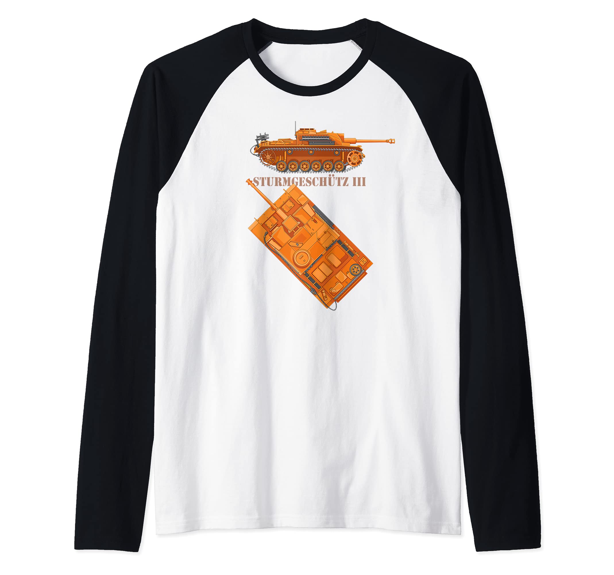 StuG 3 Sturmgeschutz III German World War II Diagram Raglan Baseball Tee