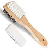 Suede Brush and Eraser, Suede Shoe Cleaner with Crepe &amp; Brass Bristle Brush and Suede Eraser, Safe Effectively Solves Stubborn Stains on Sneaker Leather, Suede, Nubuck Care