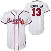 Ronald Acuna Jr. Atlanta Braves MLB Kids Youth 8-20 White Home Player Jersey