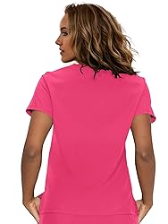 floralhue Scrub Tops for Women, Curved V-Neck Scrub
