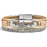 VIBILIA Boho Leather Wrap Bracelets for Women Multi-Layer Bracelets with Strong Clasp Jewelry for Women