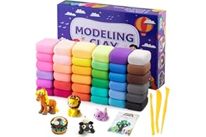 EXPTOLII Air Dry Clay, 36 Colors Modeling Clay Kit with 3 Sculpting Tools, Magic Foam Clay for Kids and Adults, DIY Molding Clay Gift for Boys and Girls