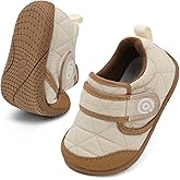 QFH Toddler Shoes Boys Girls Lightweight Sneakers Barefoot Wide Shoe Water-Resistant Hook & Loop Flexible Casual Walking Shoes