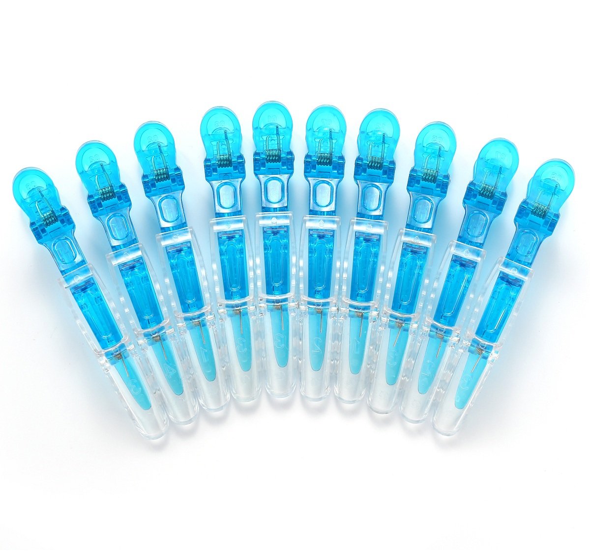 Photo 1 of 10pcs/set Multicolor Croc Clips Transparent Plastic Hairdresser Clip Hair Styling Sectioning Barrettes Non Slip Alligator Clip Salon DIY Accessories Hairpins for Women and Girls(10pcs-Blue)