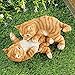 Collections Etc Kittens at Play Indoor or Outdoor Garden Statue Décor, Cat Lovers Gift, Orange and White