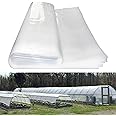GRELWT Greenhouse Plastic Sheeting 12x25 ft, 6 mil Thickness Replacement Cover, UV Resistant