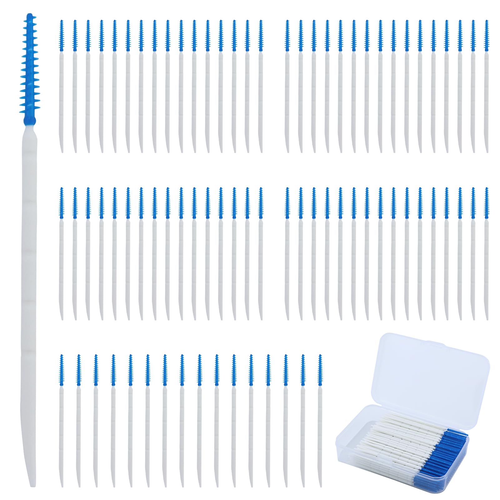 240 Pcs Tooth Picks Floss Sticks,Floss Brushes,toothpicks,interdental Brushes,Dual-Use interdental Brushes, Silicone Tooth Floss Picks interdental Brush Toothpick Teeth Brush for Braces Oral Cleaning
