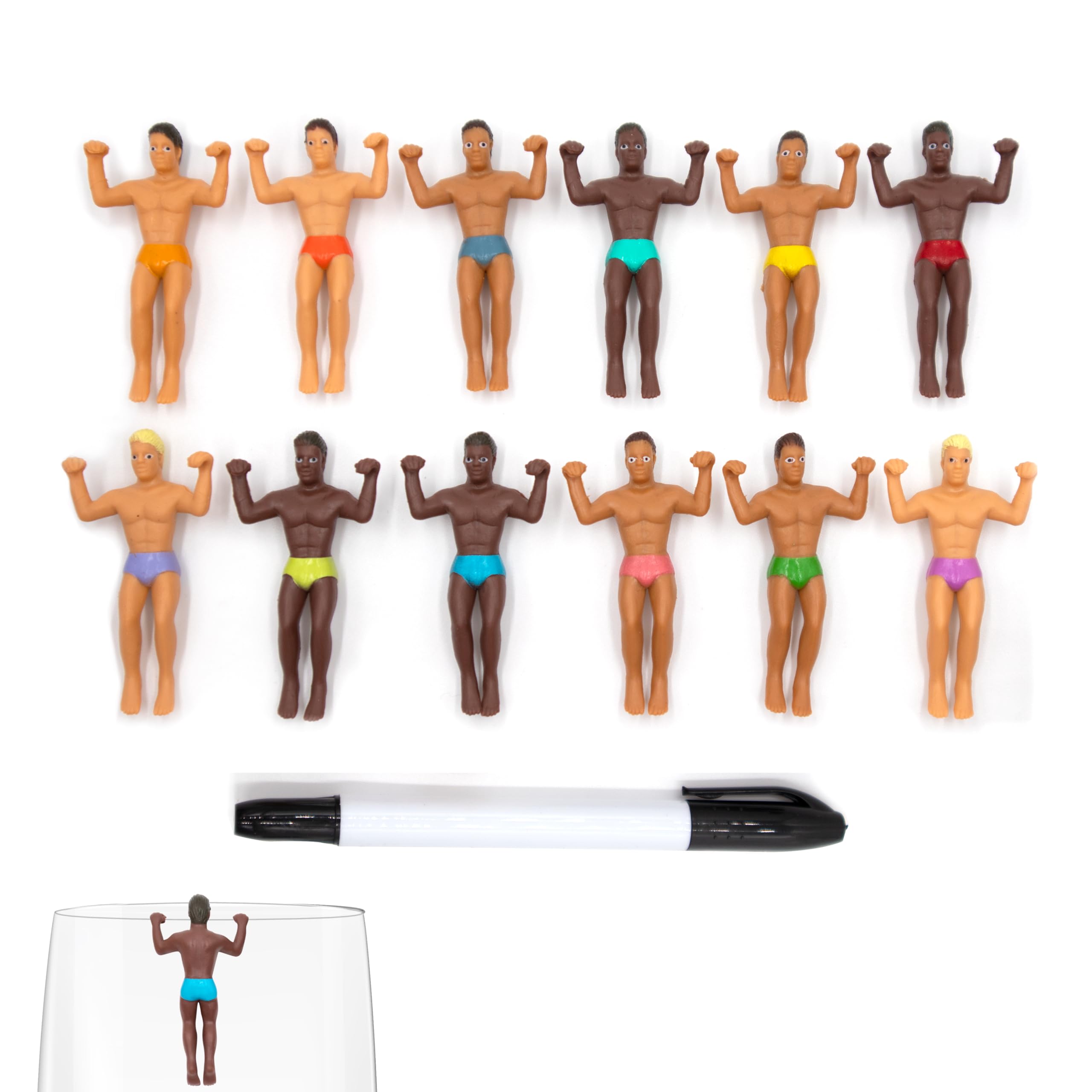 NPW Drinking Buddies Cocktail/Wine Glass Markers, 12-Count, Classic — image 1