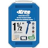 Kreg Blue-Kote Pocket-Hole Screws, SML-C150B-100, 100 Count, 1-1/2 Inch | Weather-resistant Blue-Kote Pocket Screws, Coarse Thread, Maxi-Loc Head for Outdoor Woodworking