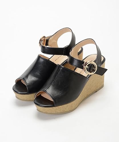 Amazon マジェスティックレゴン コルクウェッジサンダル Xl ブラック柄 ファッションサンダル