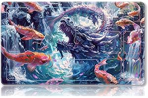 Mipikel Playmat for MTG, Playmat with Zones,Size 24" x 14",TCG and Board Game Mat for Cards,Free Storage Bags,Mousepad Desk Mats (with Zones, Colorful 17)