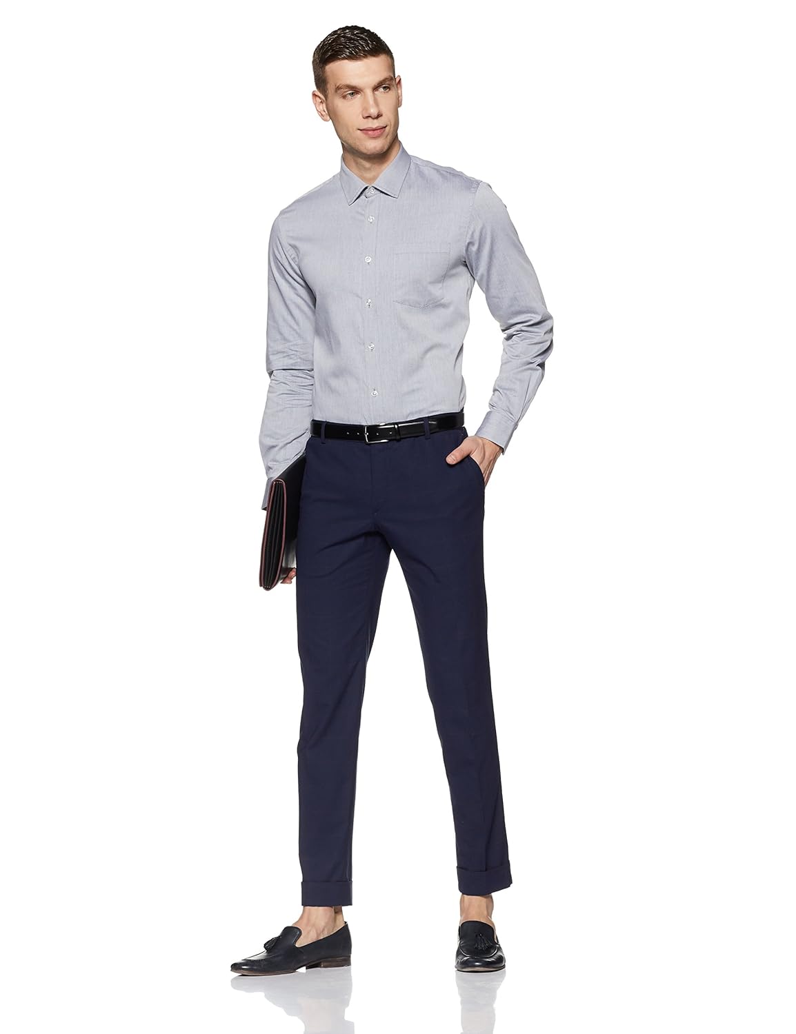 arrow men's solid slim fit formal shirt