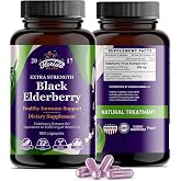 FLORIDA HERBS Black Elderberry Capsules | 180 Count | Sambucus Elderberry Vitamins, Non-GMO, Gluten Free, Organic Elderberry Extract Sambucus Nigra