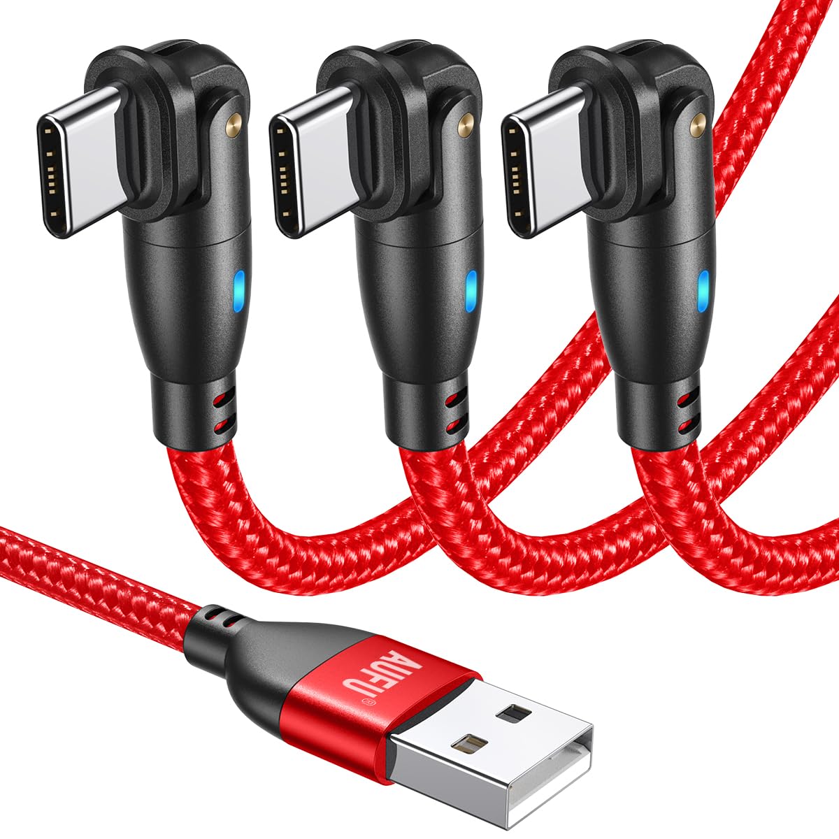 Photo 1 of AUFU USB C Cable 6ft(2Pack-6.6ft/6.6ft), 180° Rotation USB to USB C Cable/3A USB C Fast Charger Cable/A to C Cable/Type C Charging Cable/Fast Charging Cord for Type C Device