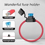 Jorest 3pcs 12AWG Inline Fuse Holder with 10 Fuses + Puller & Tape view 3