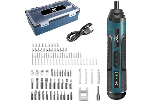 Electric Cordless Screwdriver, 3.6V Screwdriver with 105pcs Accessories | Rechargeable 5N.m Max Adjustable Torque Cordless Sc