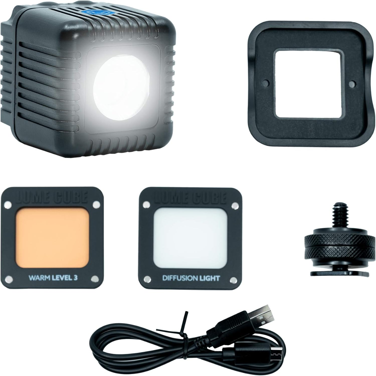 Lume Cube 2.0 | Adjustable Daylight Balanced LED Light | for Photo and Video, Content Creation | Includes Warming Gel, Diffuser, DSLR Camera Mount | for Sony, Nikon, Panasonic, Fuji, Canon, GoPro : Camera & Photo